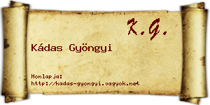 Kádas Gyöngyi névjegykártya
